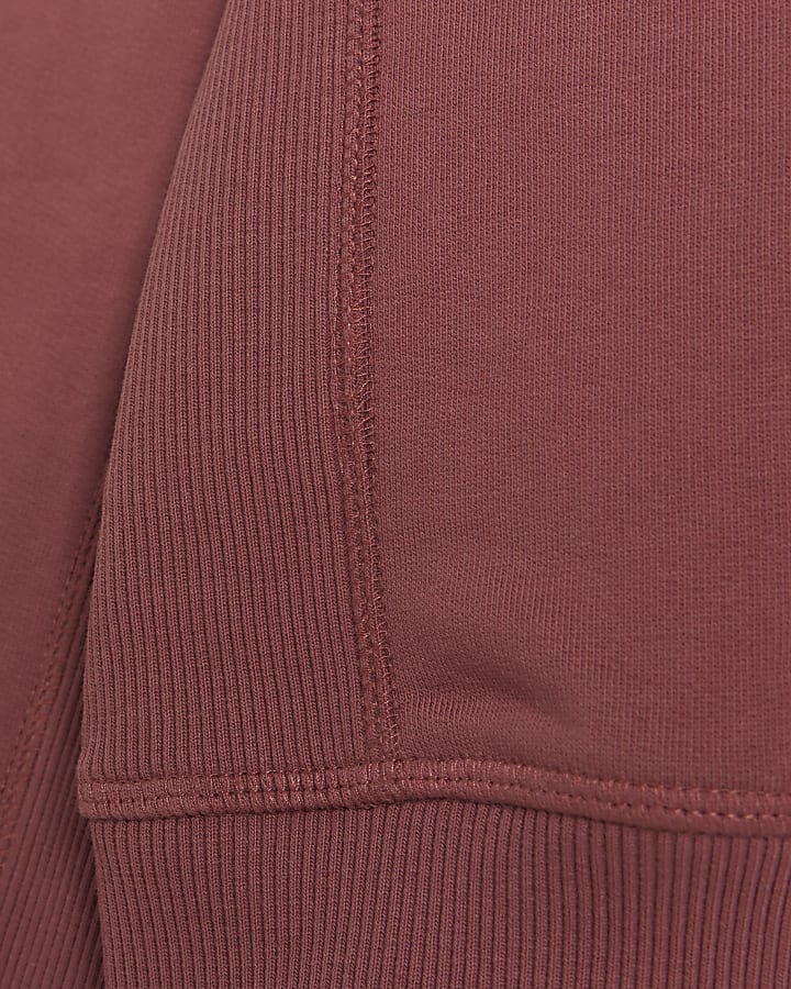 Red regular fit loopback sweatshirt