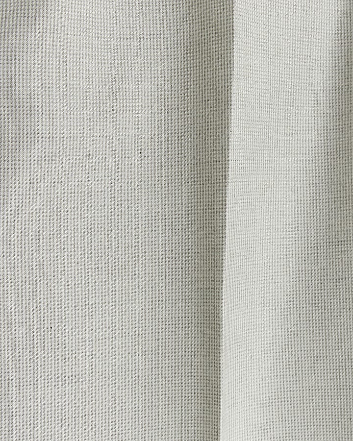 Beige slim fit textured suit trousers