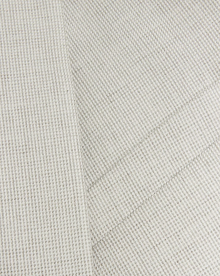 Beige slim fit textured suit jacket