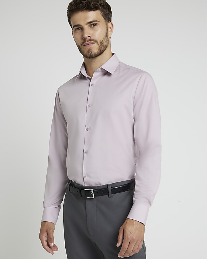 Purple slim fit smart shirt