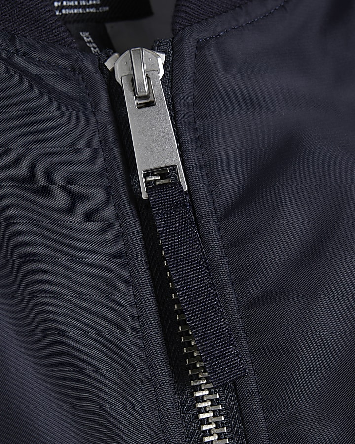 Navy Regular Fit Bomber Jacket