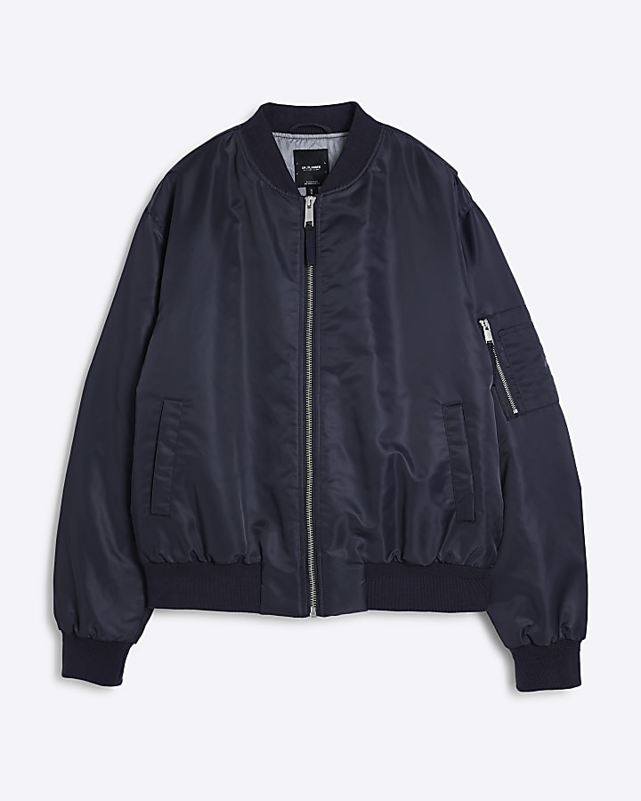 Navy Regular Fit Bomber Jacket