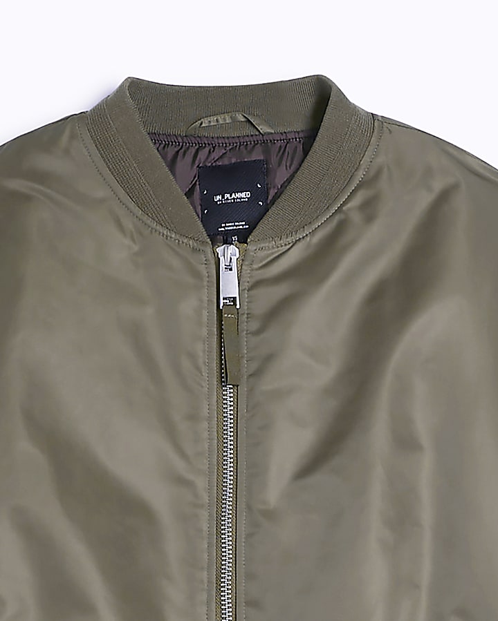 Khaki Regular Fit Bomber Jacket