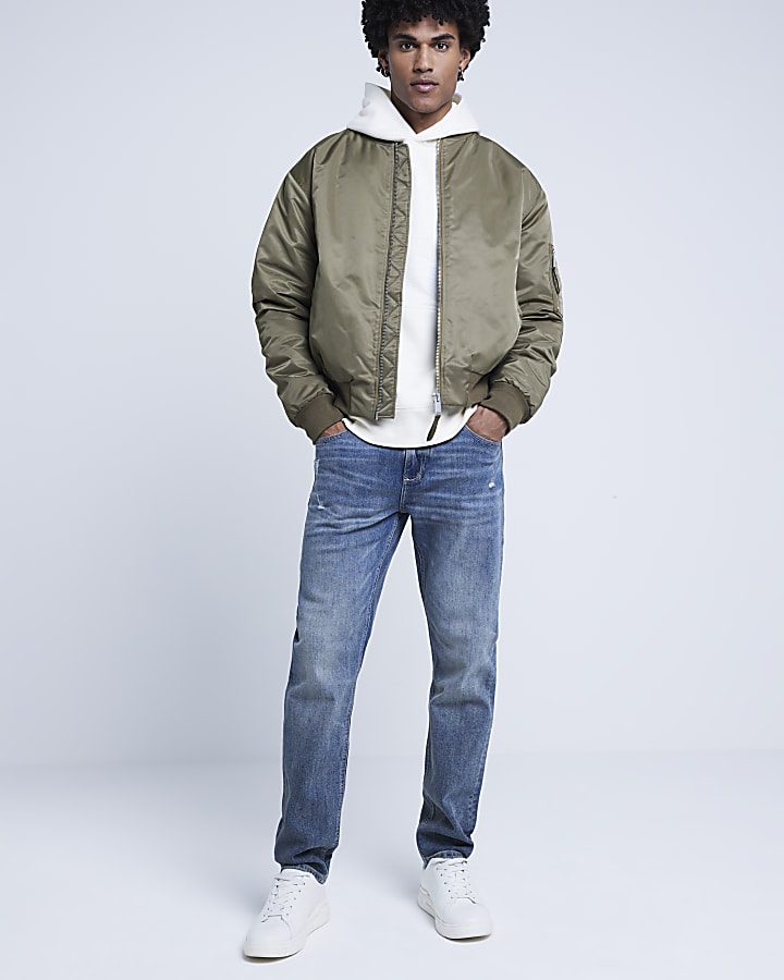 Khaki bomber jacket best sale