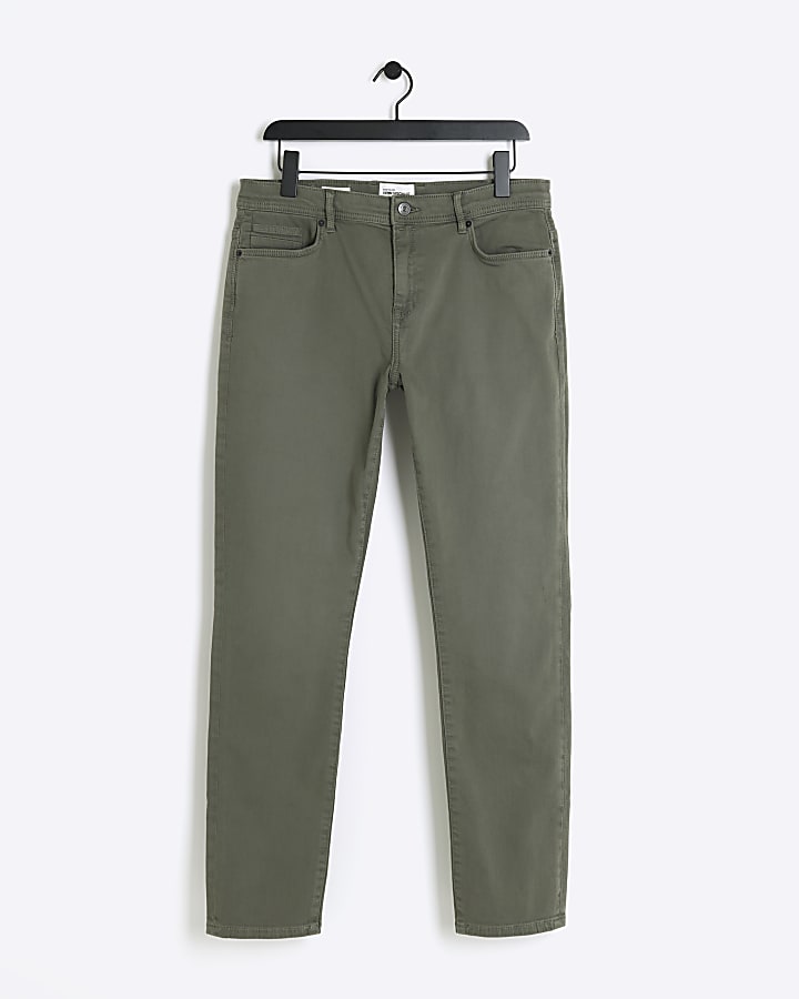 Dark green skinny fit jeans