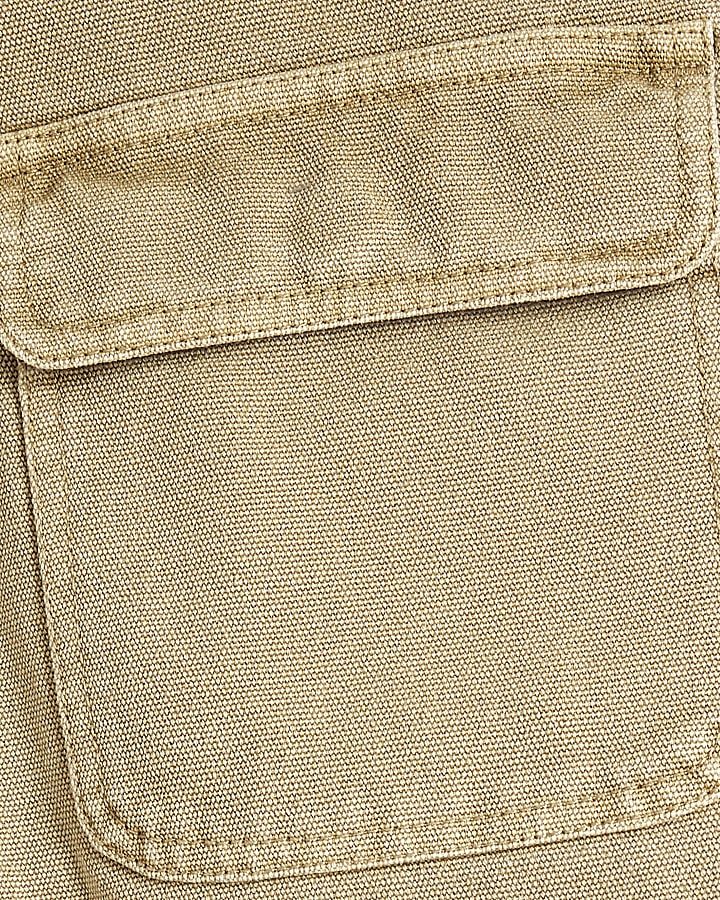 Beige regular fit worker jacket