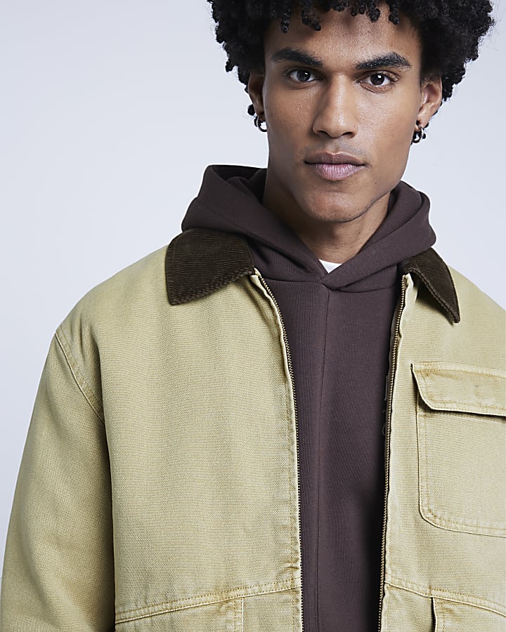 Stone regular fit worker jacket