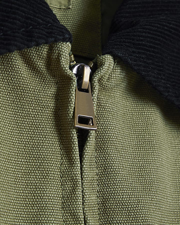Khaki regular fit worker jacket