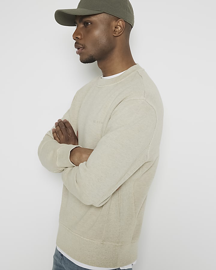 Brown regular fit loopback sweatshirt