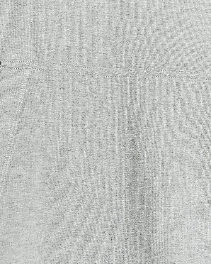 Grey regular fit loopback hoodie