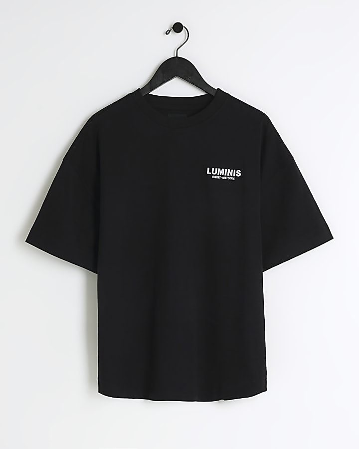 Black oversized fit graphic t-shirt