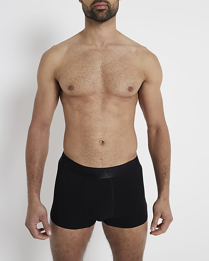 Black 10 Pack RI cotton stretch trunks