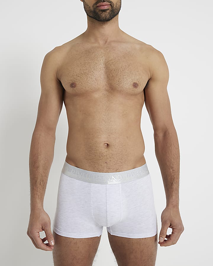 Grey 10 Pack RI Cotton Stretch Trunks