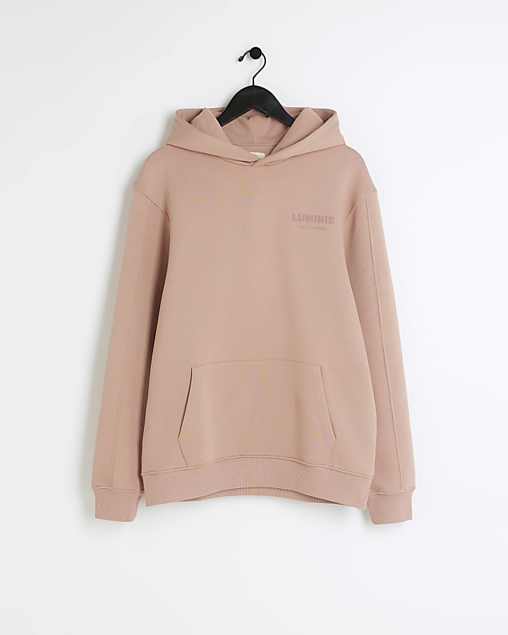 Coral regular fit graphic hoodie