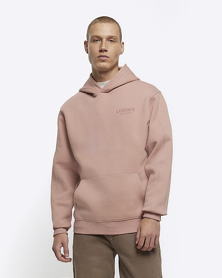 Coral regular fit graphic hoodie