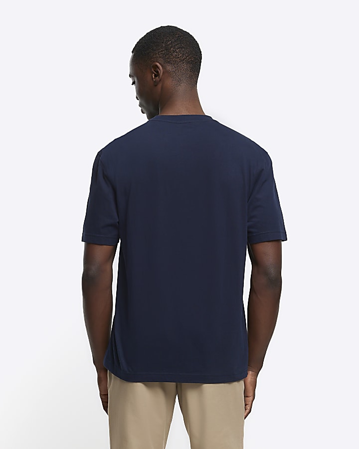 3 Pack navy regular fit plain t-shirt