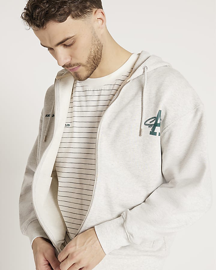 Grey oversized fit aperton hoodie