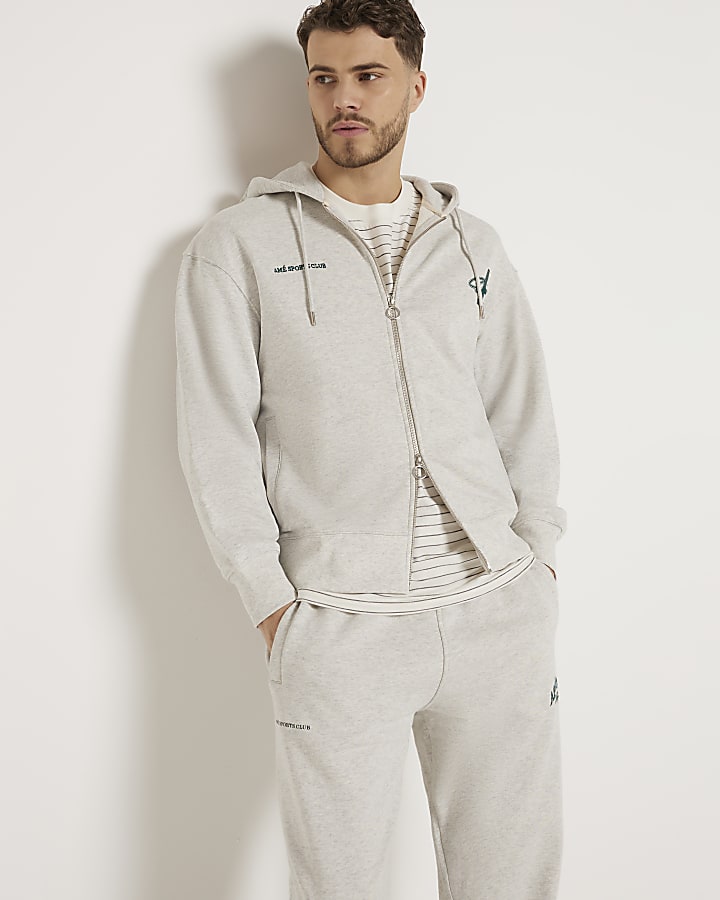 Grey oversized fit aperton hoodie