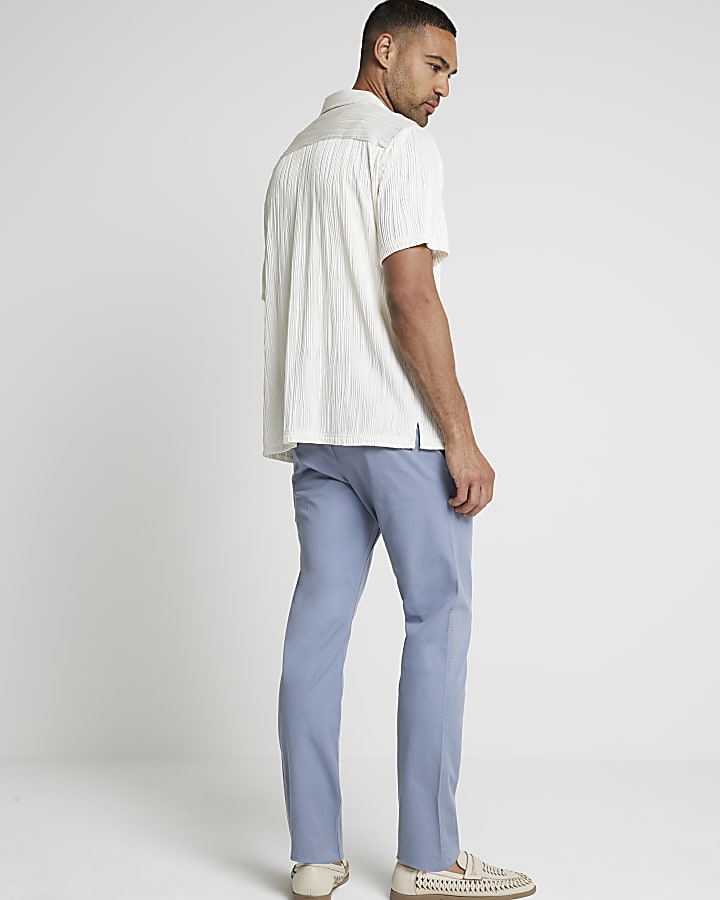 Blue skinny fit smart chino trousers