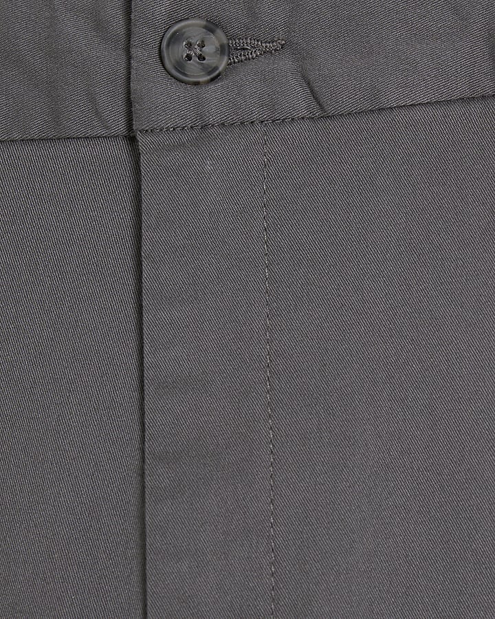 Grey skinny fit chino shorts