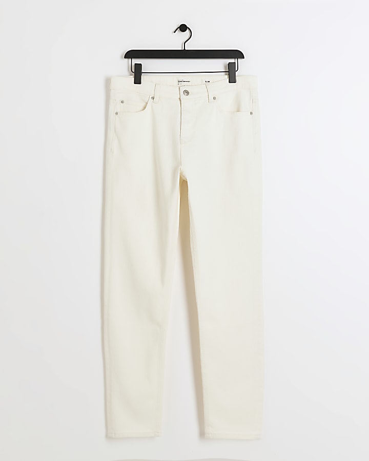 Beige slim fit jeans