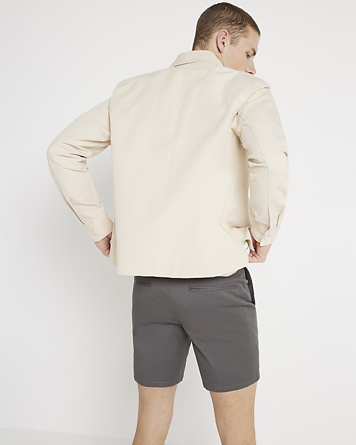 2 Pack Grey skinny fit chino shorts