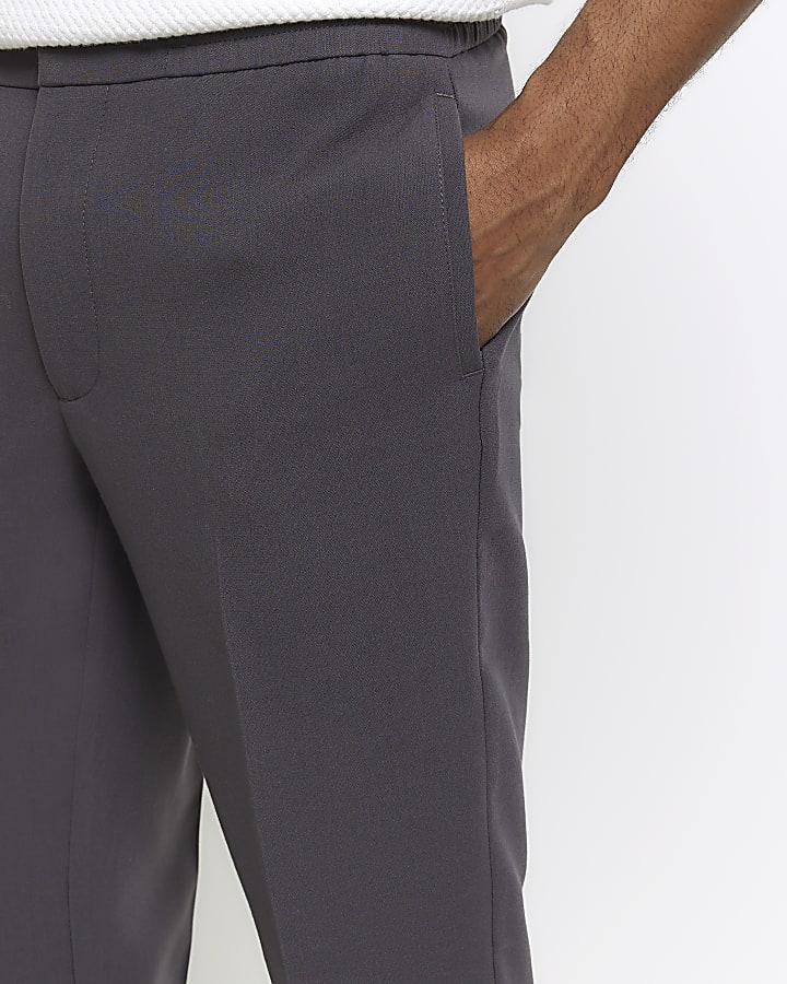 Grey slim fit elasticated smart joggers