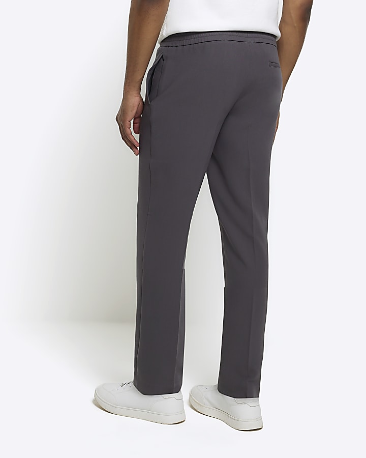 Grey slim fit elasticated smart joggers