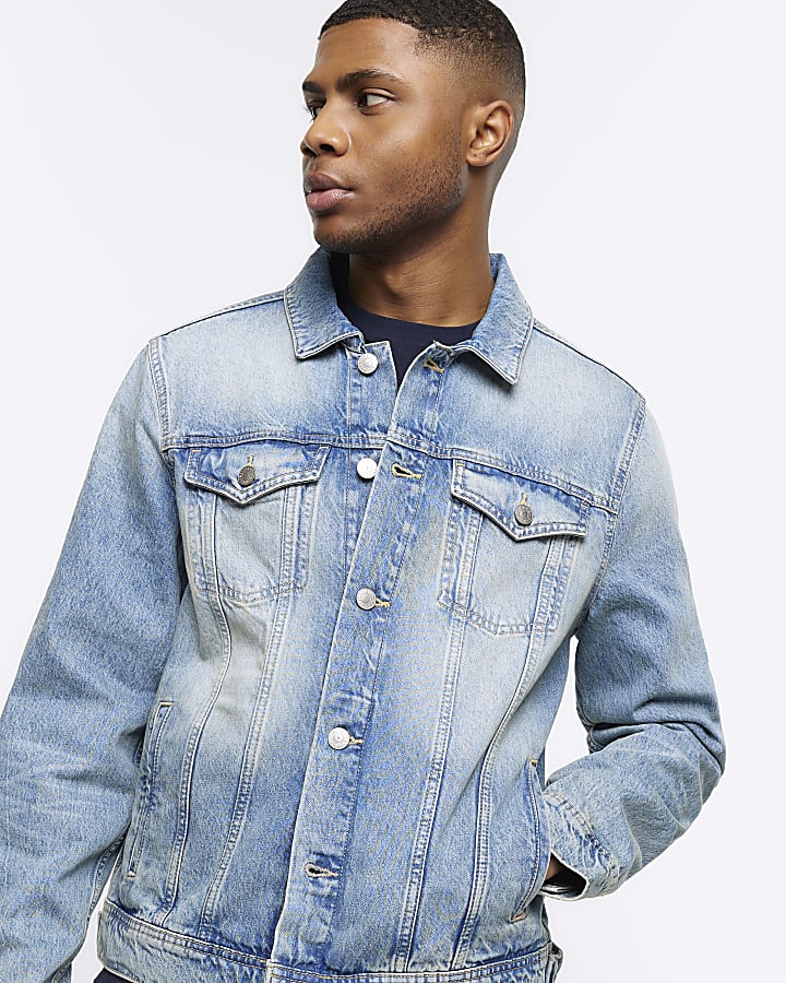 Blue regular fit denim jacket