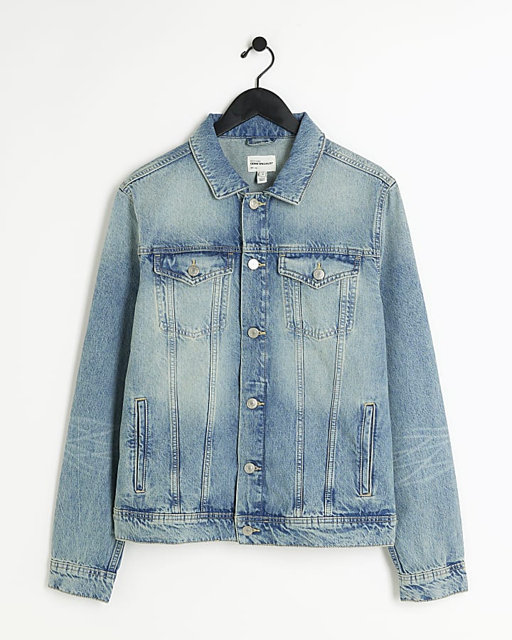 Blue regular fit denim jacket