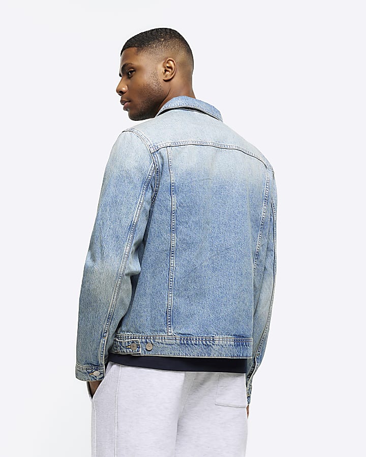 Blue regular fit denim jacket