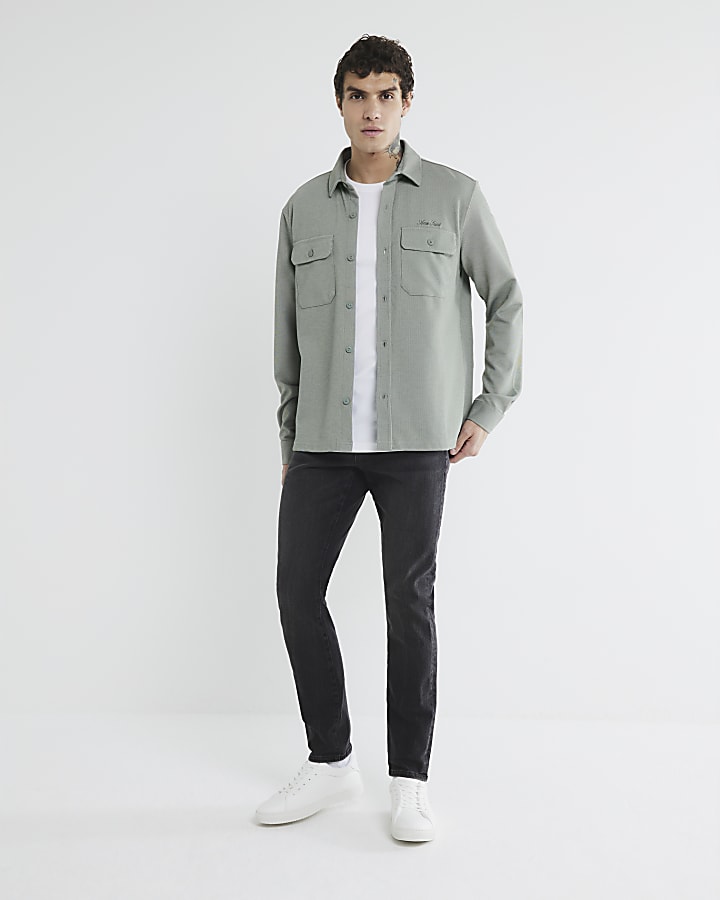 Black Skinny Fit Washed Jeans