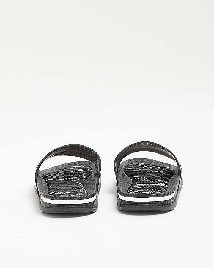 Black embossed strap sliders