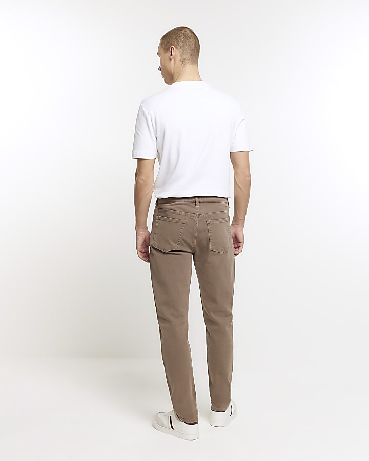 Brown slim fit jeans