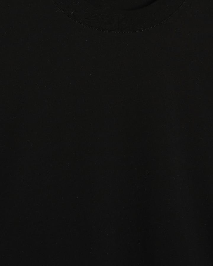2 Pack black oversized fit plain t-shirt