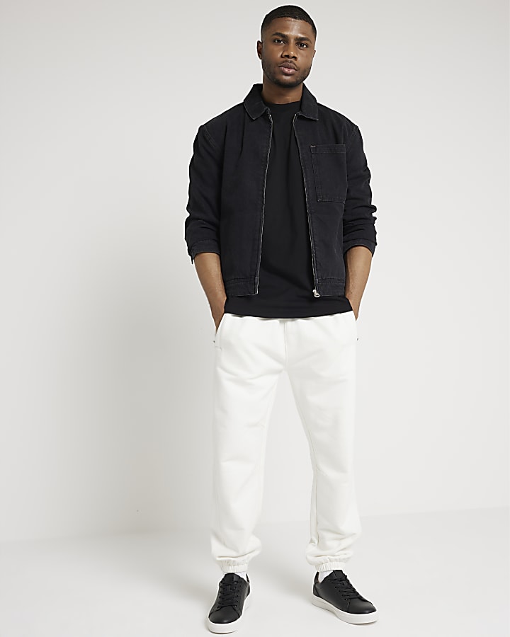 2 Pack black oversized fit plain t-shirt