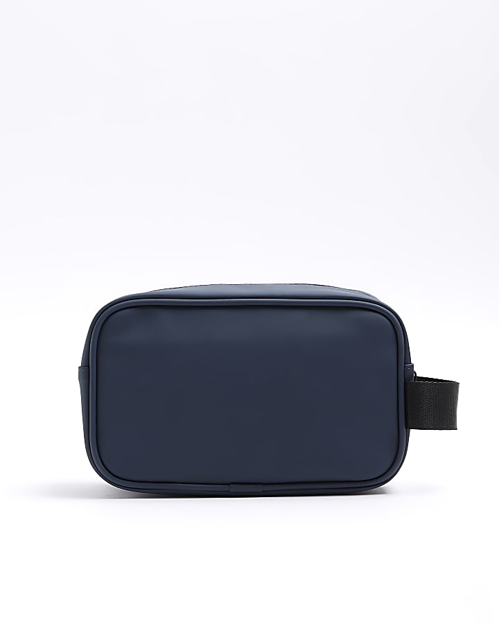 Navy zip up wash bag