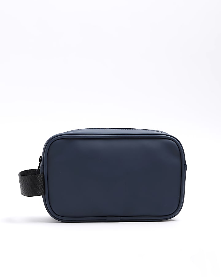 Navy zip up wash bag