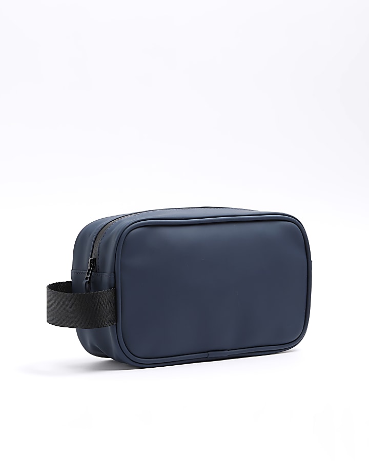 Navy zip up wash bag