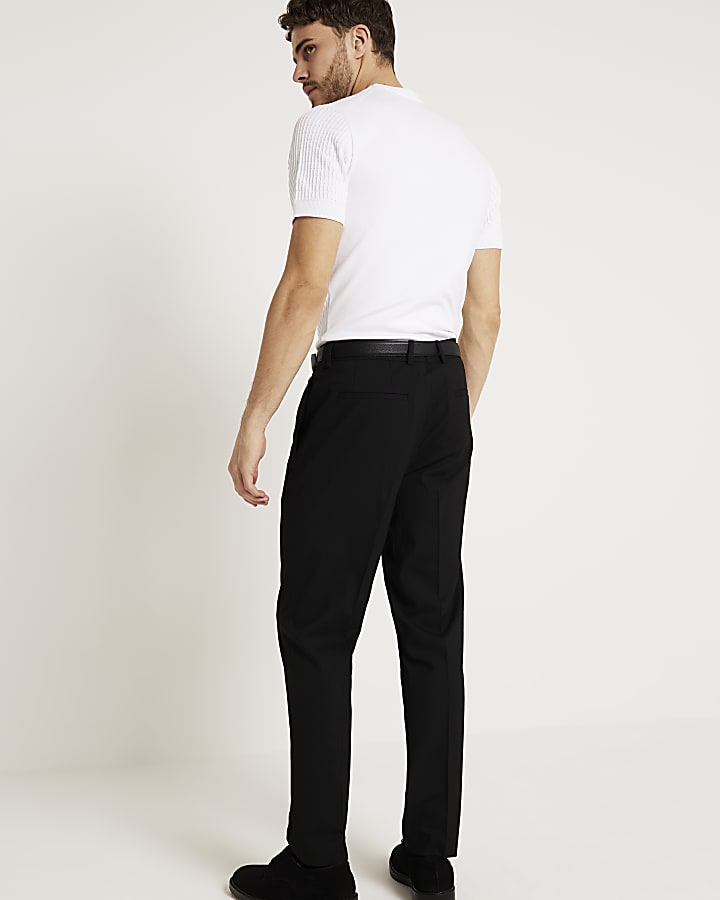 Black slim fit smart trousers