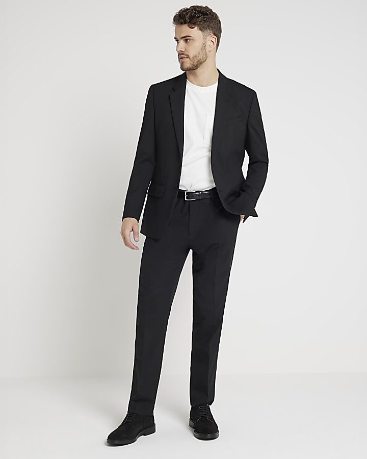 Black slim fit smart trousers