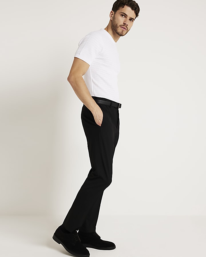 Black slim fit smart trousers