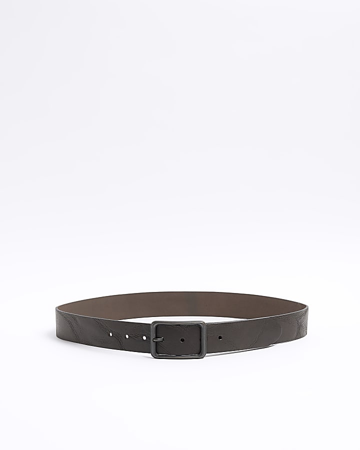 Brown leather casual belt