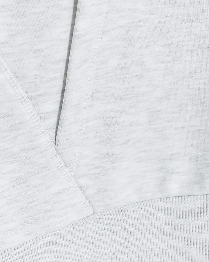 Grey regular fit plain hoodie