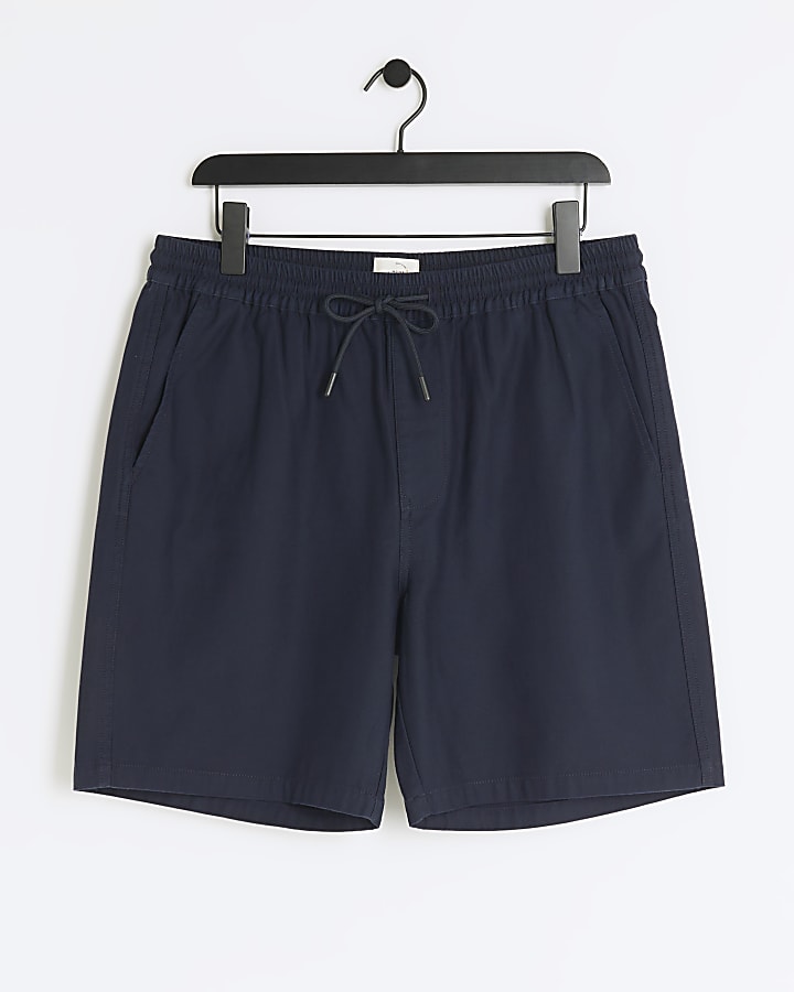 Navy regular fit pull on shorts