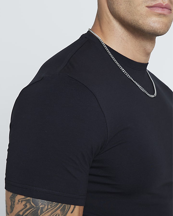 Black RI studio muscle fit stretch t-shirt