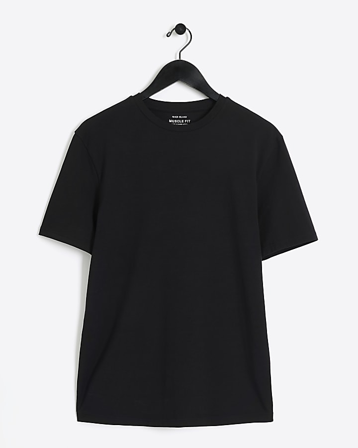 Black RI studio muscle fit stretch t-shirt