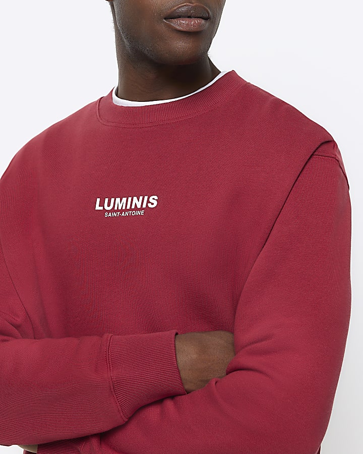 Red regular fit graphic sweatshirt