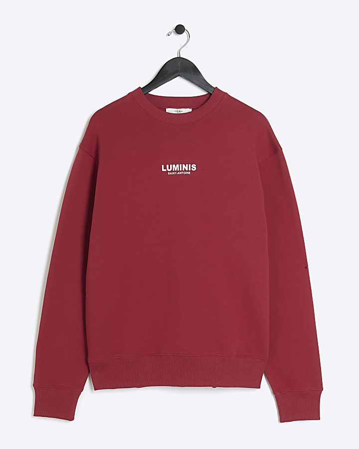 Red regular fit graphic sweatshirt