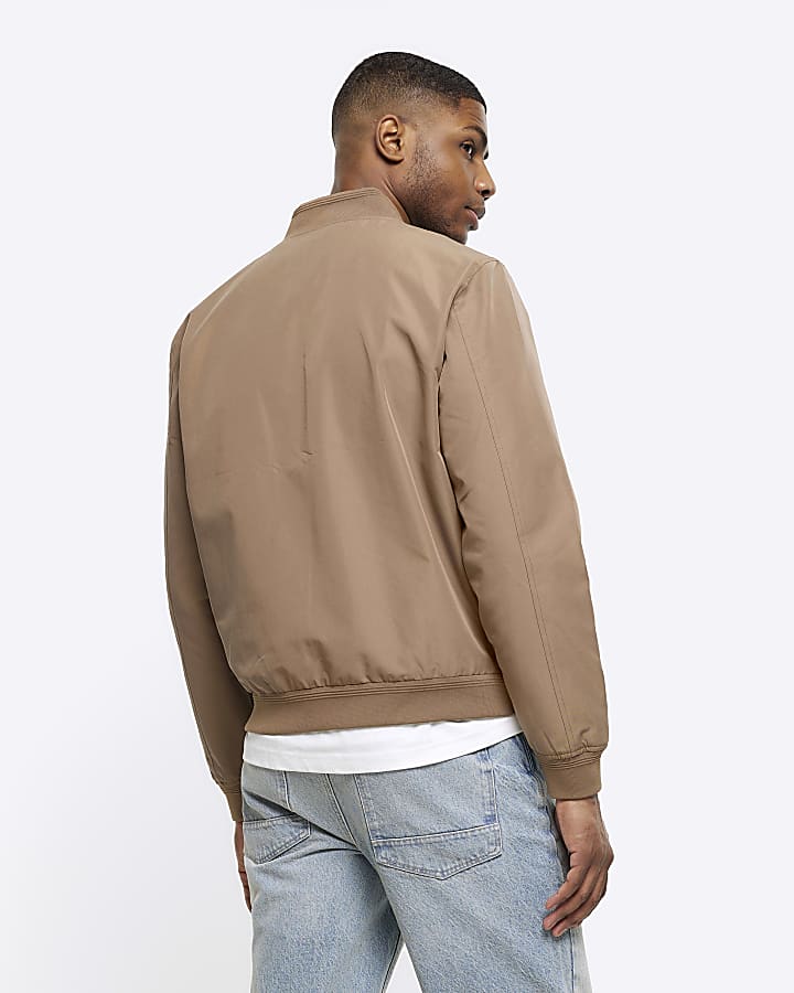 Stone regular fit pocket bomber jacket